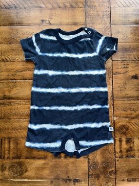 The Honest Company Navy & White Stripe Baby Romper